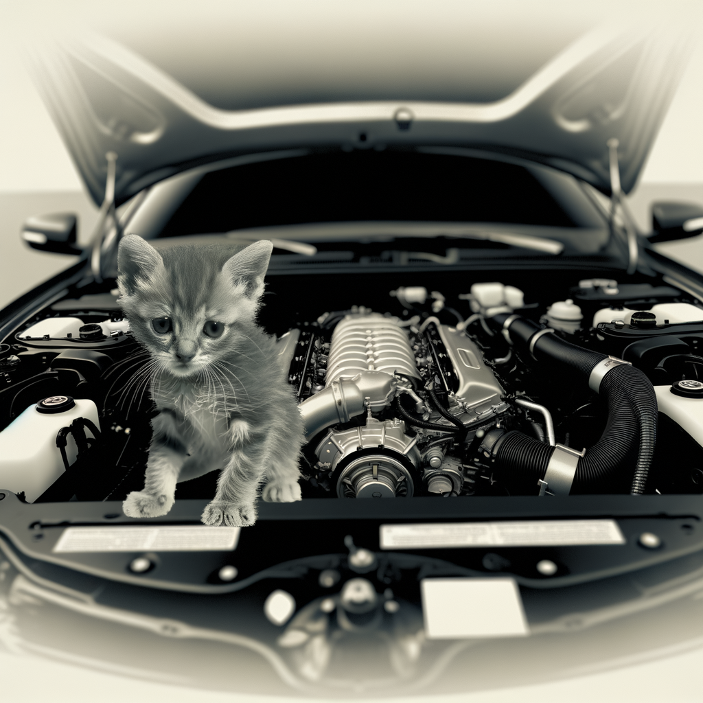 Kitten found inside BMW engine compartment