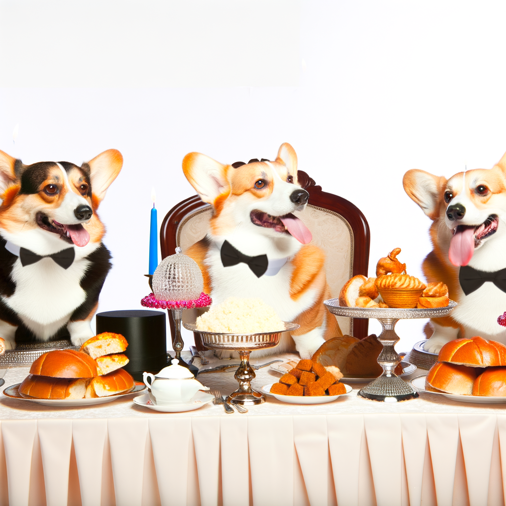 Queen Elizabeth's corgis enjoying royal meals