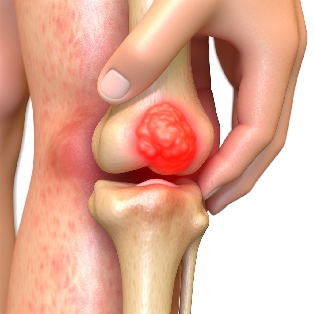 Illustration of gout affected joint