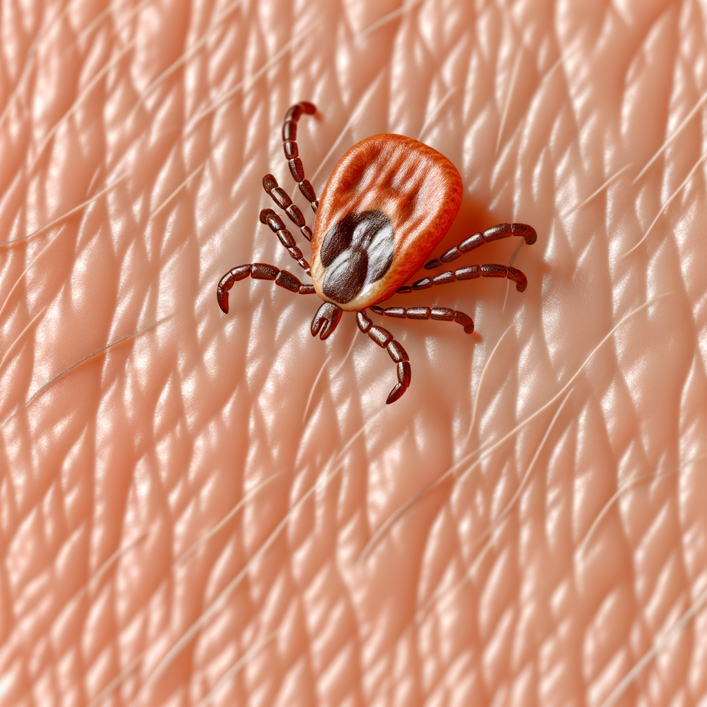 Close-up of a tick on skin