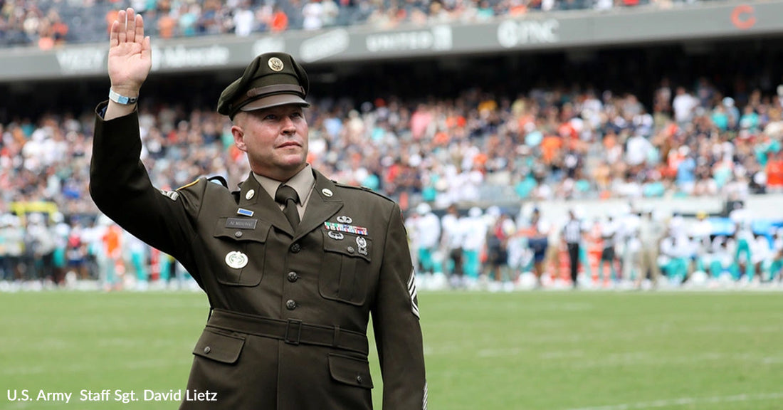 Chicago Bears Honor Combat Veteran in Military Salute Ceremony