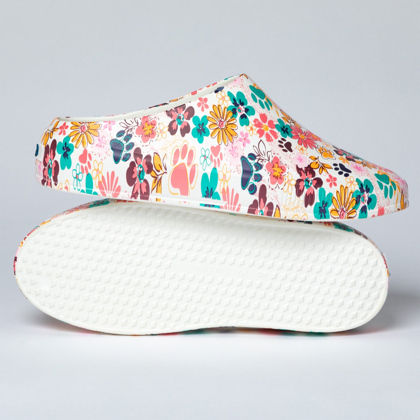 Paw Print Vented Lightweight Slip-On Clogs