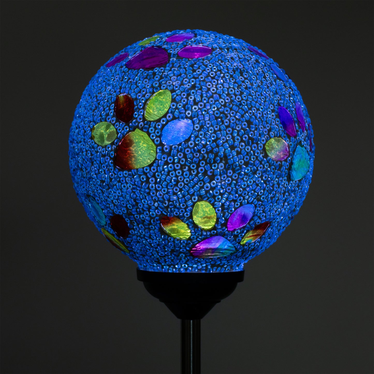 Multicolor Paws Beaded Solar Garden Stake