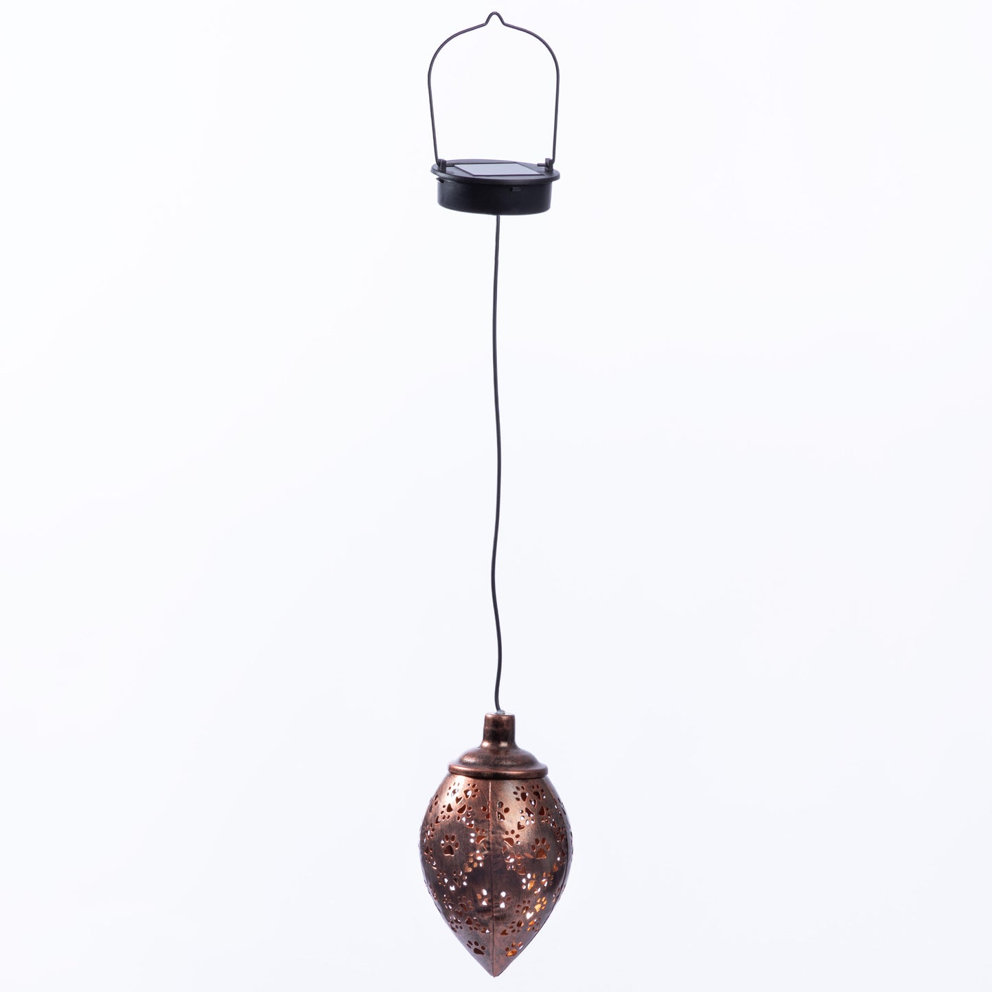 Paws & Hearts Bronze Cutout Hanging Metal Solar Lantern