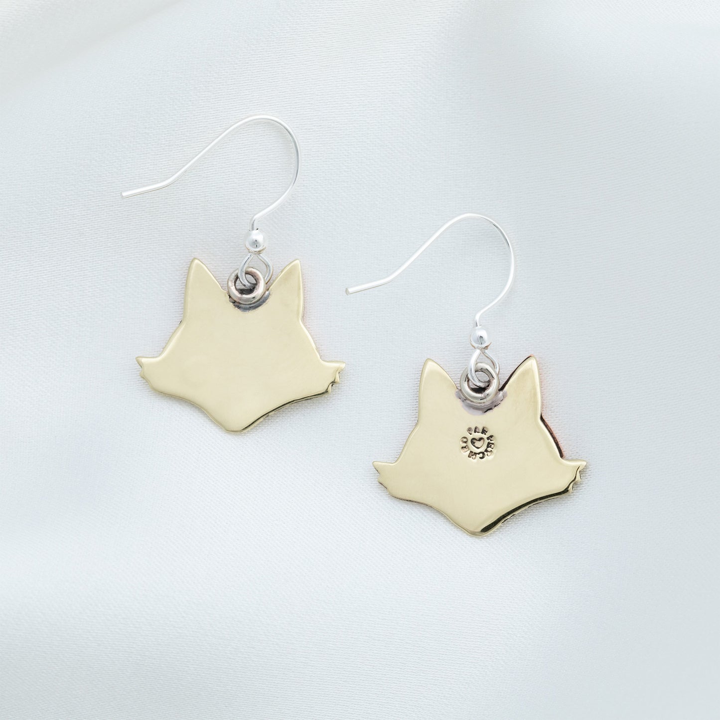 Mixed Metal Cute Foxy Face Earrings