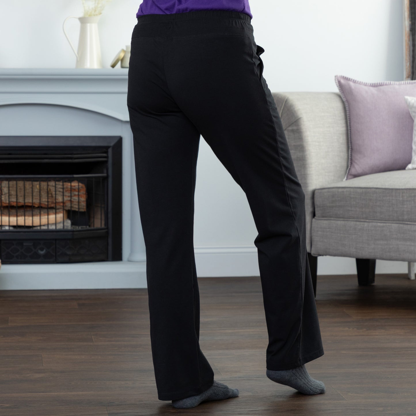 Paw Print Casual Pants with Pockets