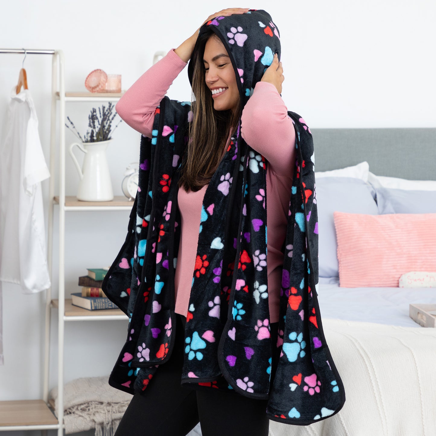 Super Cozy™ Paws Fleece Hoodie Cape