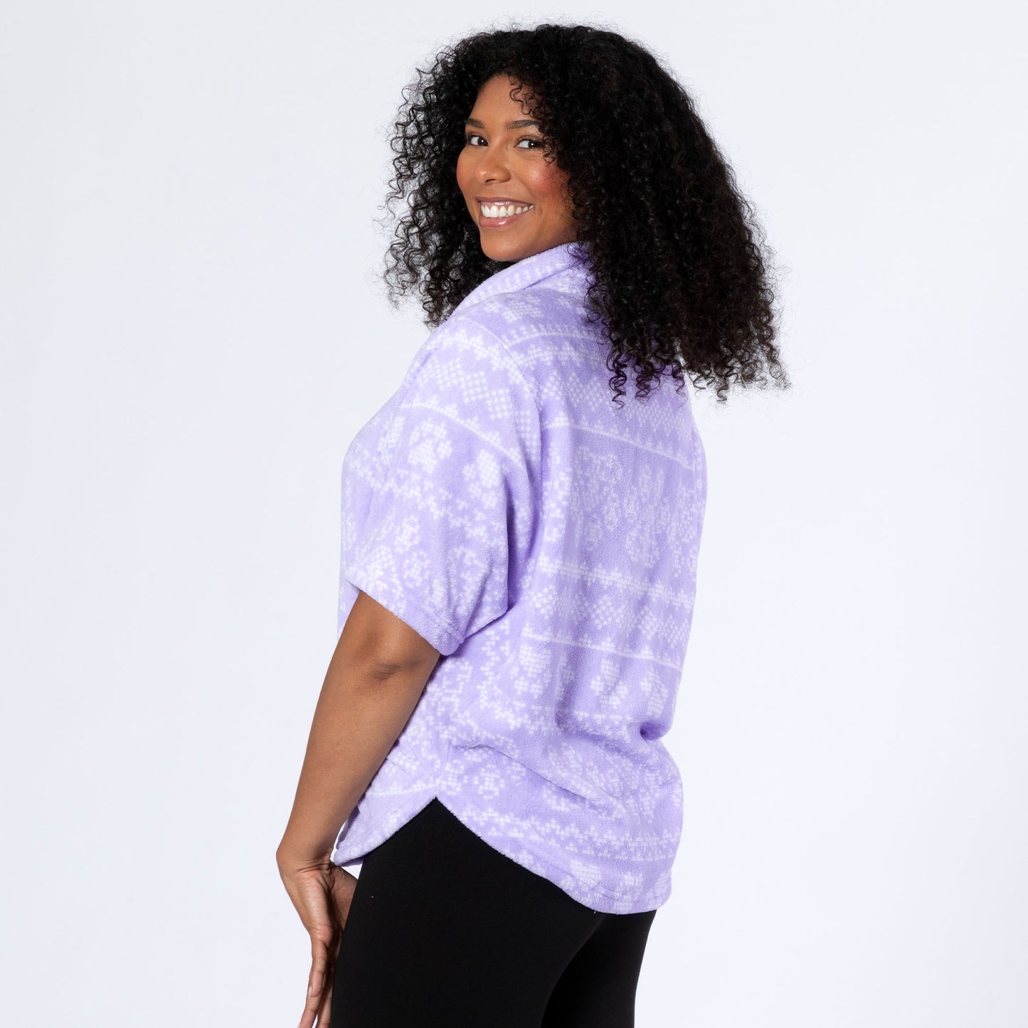 Super Cozy™ Needlepoint Heart Paws Cowl Neck Pullover