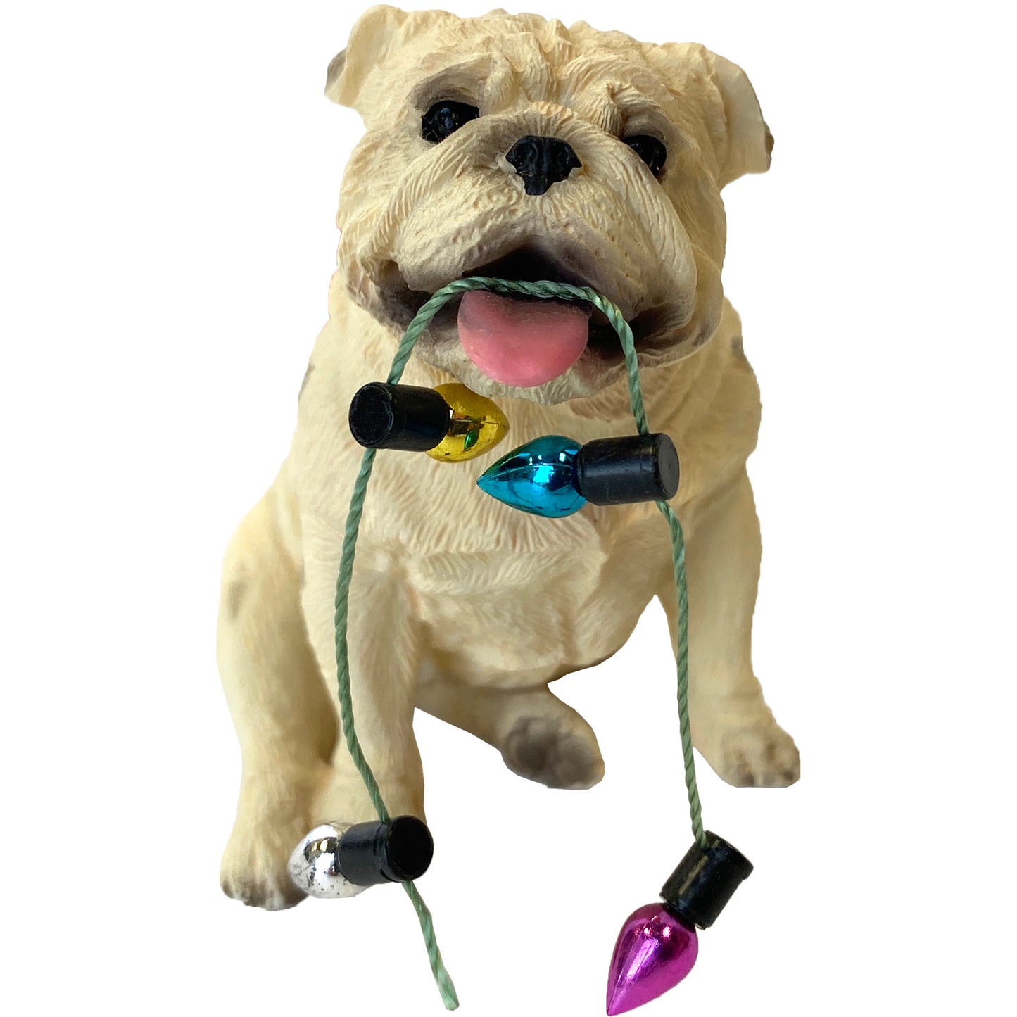 White Bulldog Christmas Tree Ornament