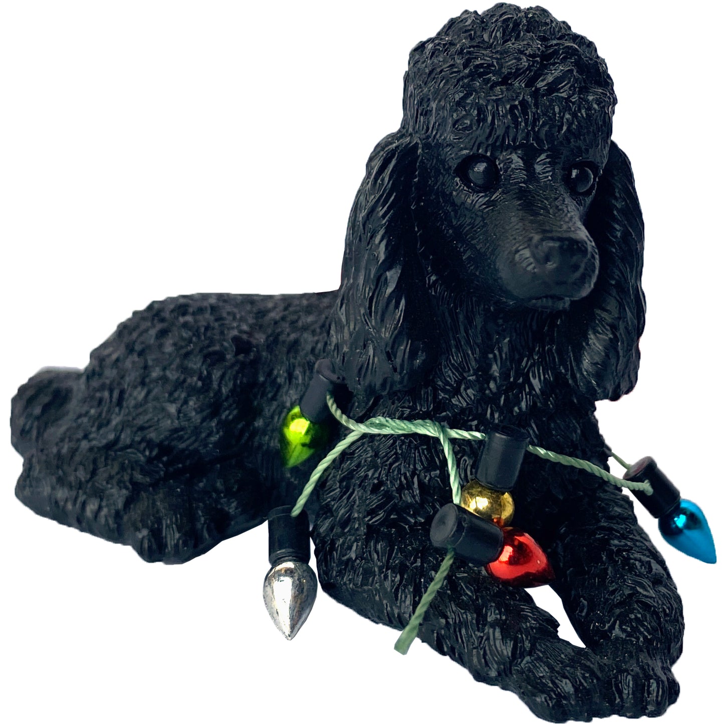 Sitting Black Poodle Christmas Tree Ornament