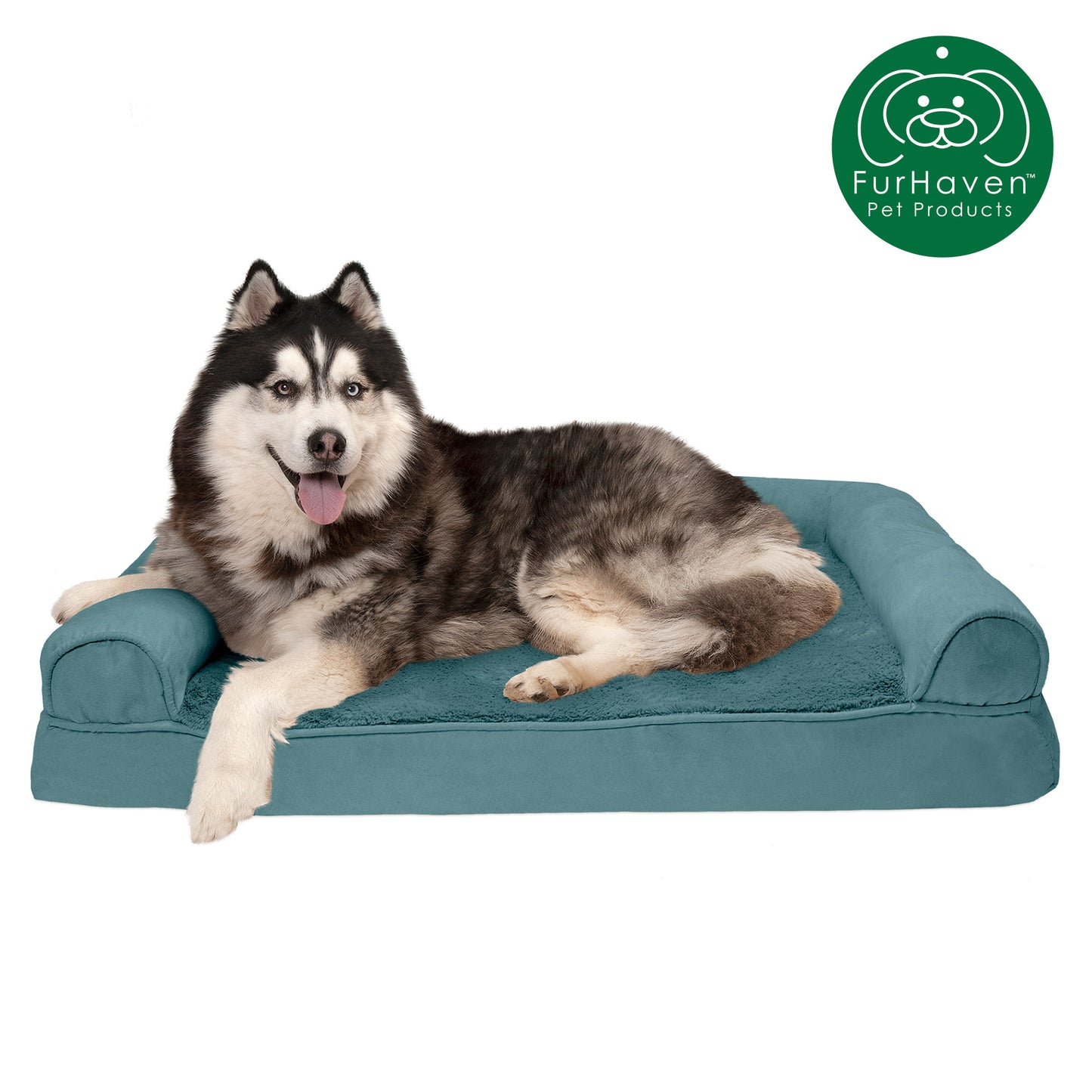 Memory Foam Plush & Suede Couch Pet Bed