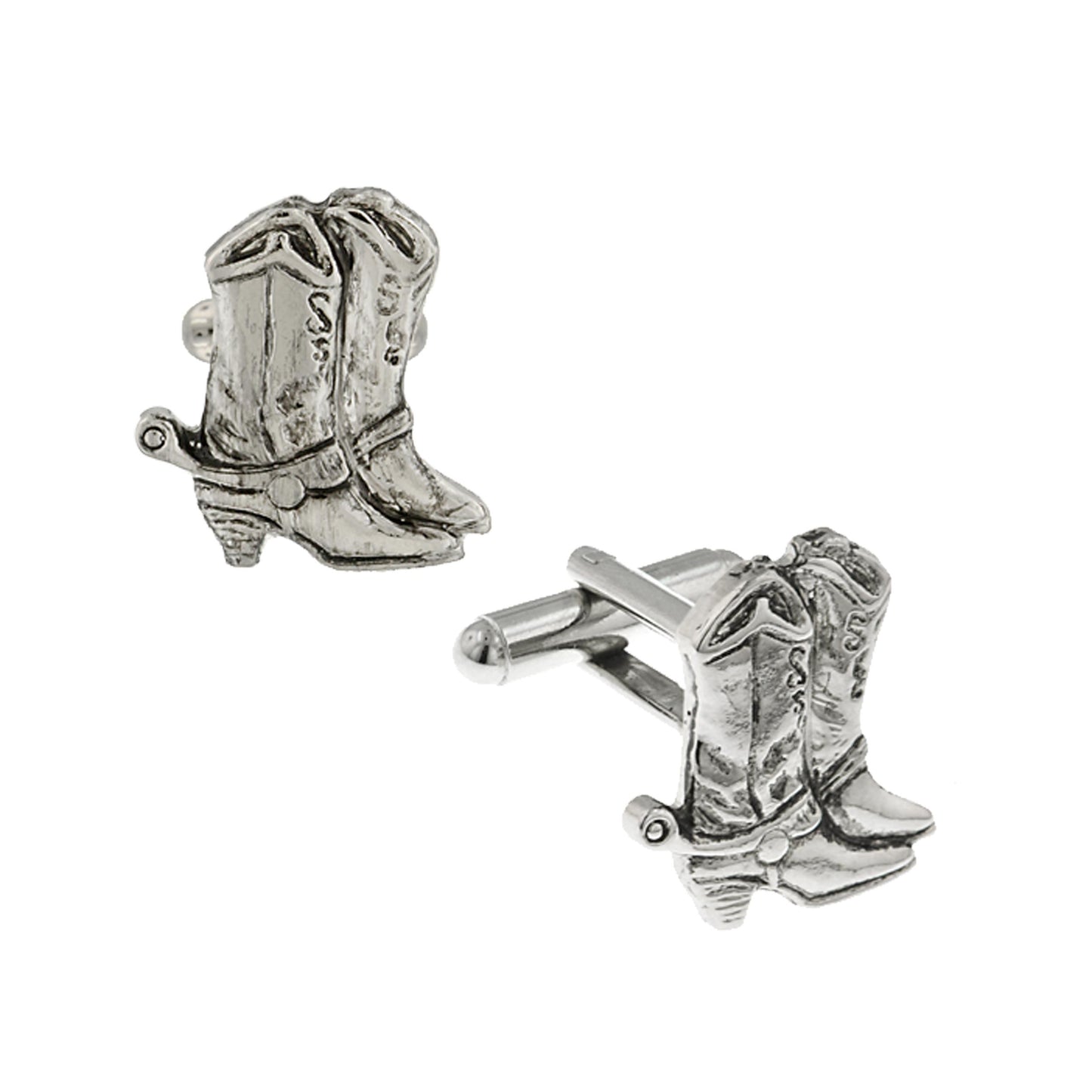 1928 Jewelry® Silver-Tone Cowboy Boots Cufflinks