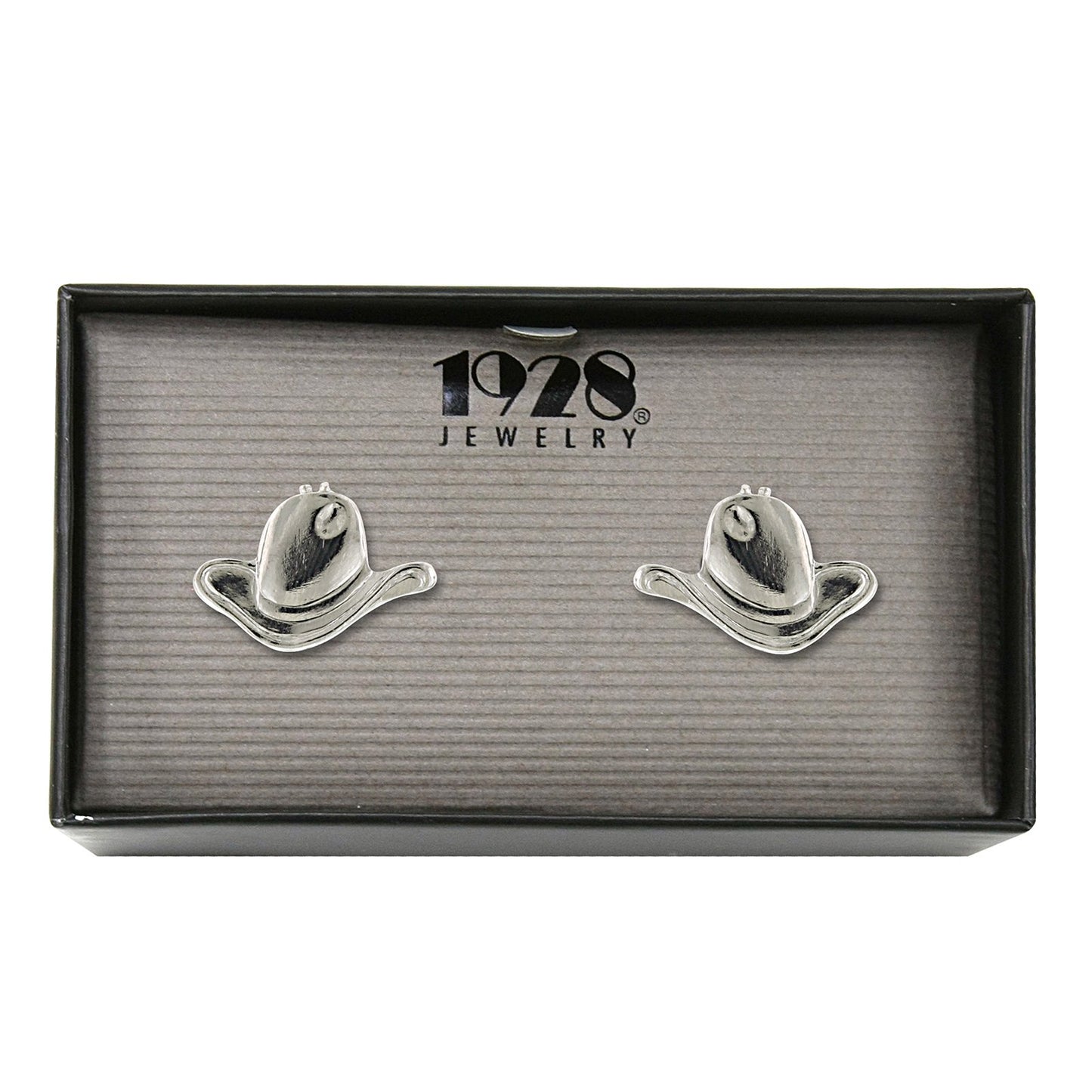 1928 Jewelry® Silver-Tone Cowboy Hat Cufflinks