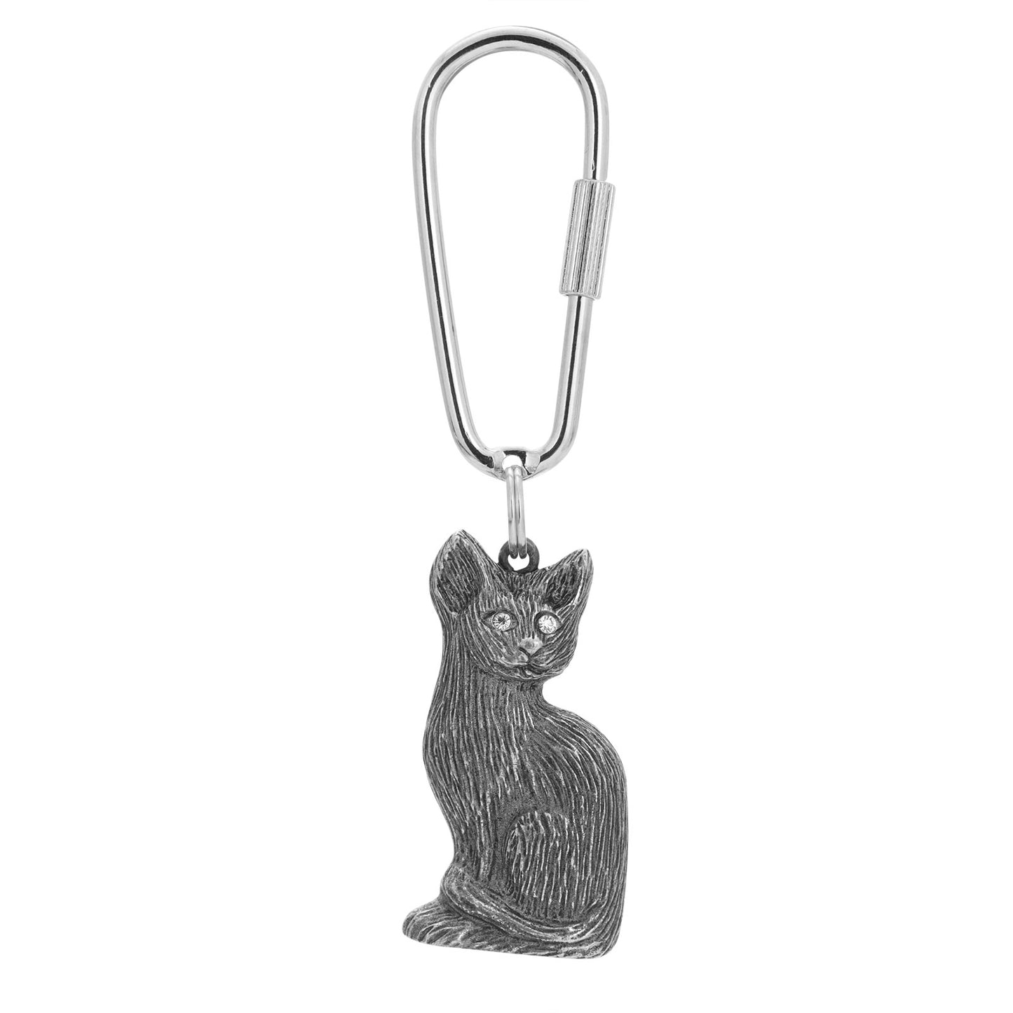 1928 Jewelry® Pewter Crystal Cat Key Fob