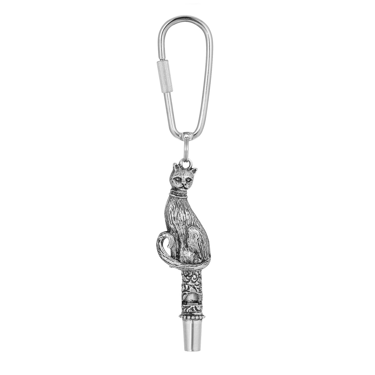 1928 Jewelry® Pewter Cat Whistle Key Fob