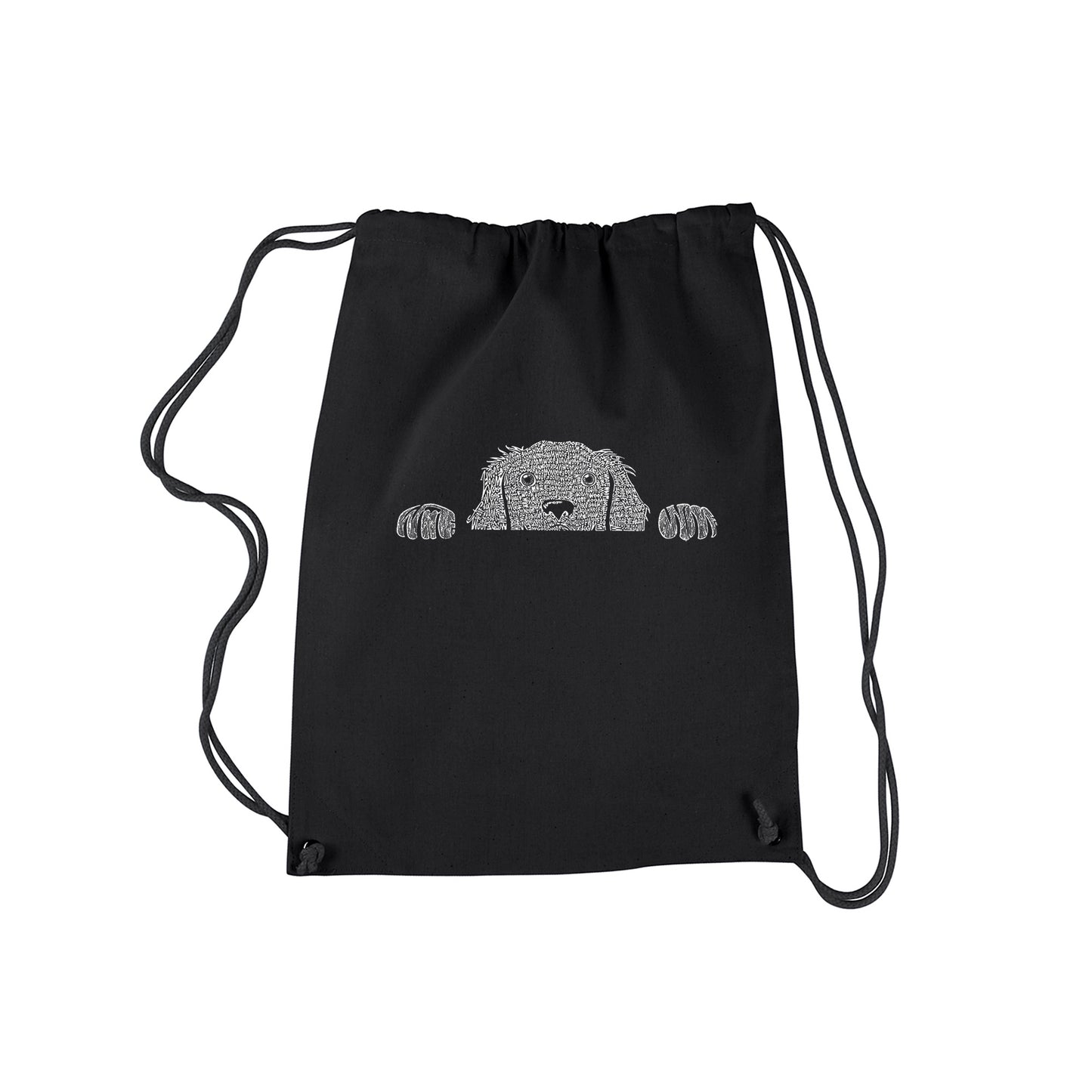 Peeking Dog - Drawstring Backpack