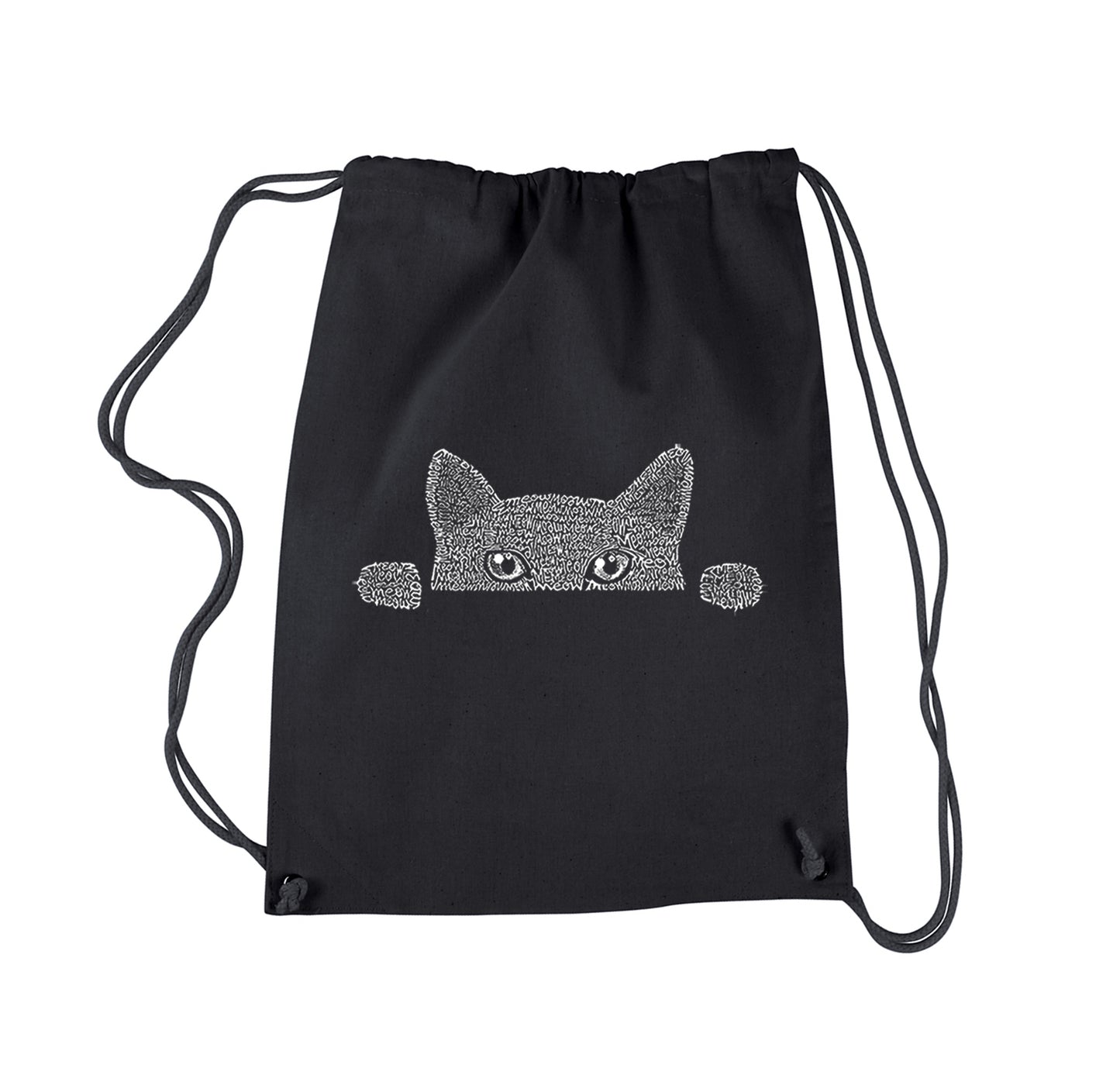 Peeking Cat - Drawstring Backpack