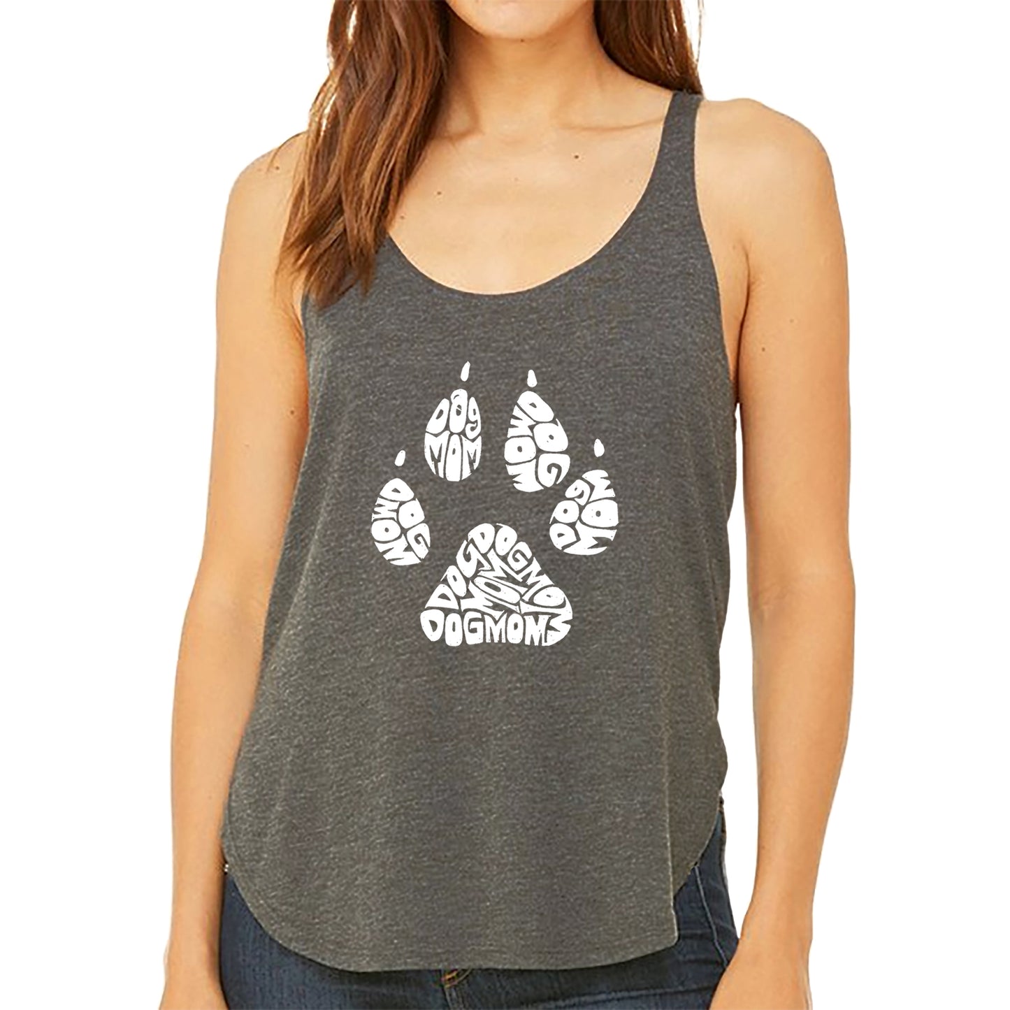 Dog Mom - Women's Premium Word Art Flowy Tank Top