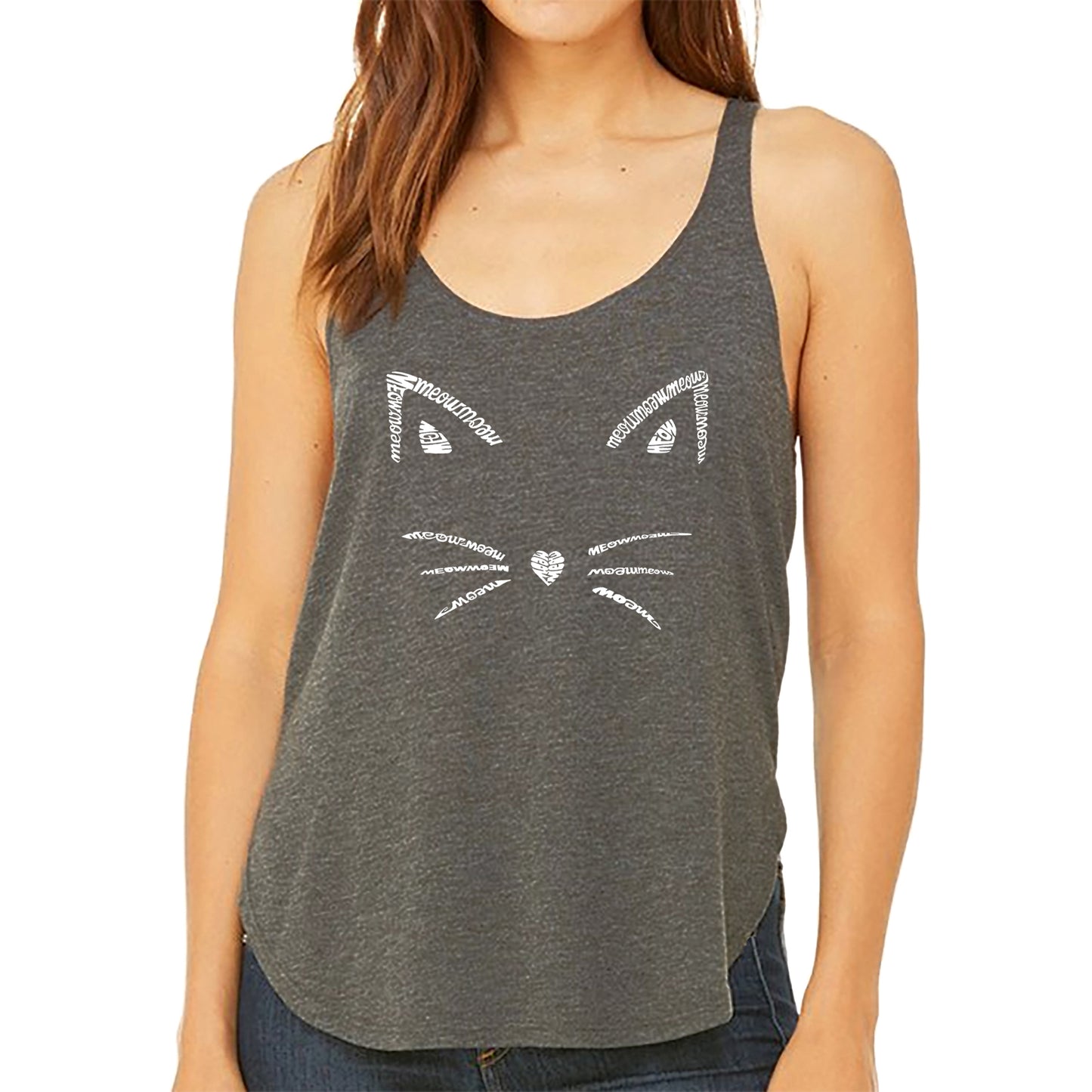 Whiskers - Women's Premium Word Art Flowy Tank Top