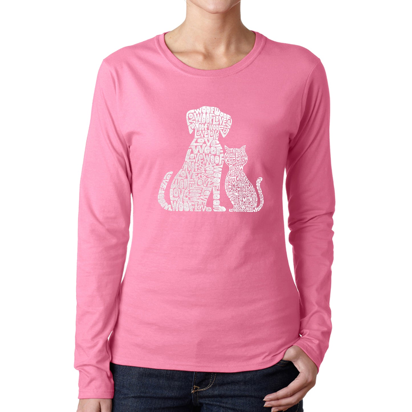Dogs and Cats - Women's Word Art Long Sleeve T-Shirt