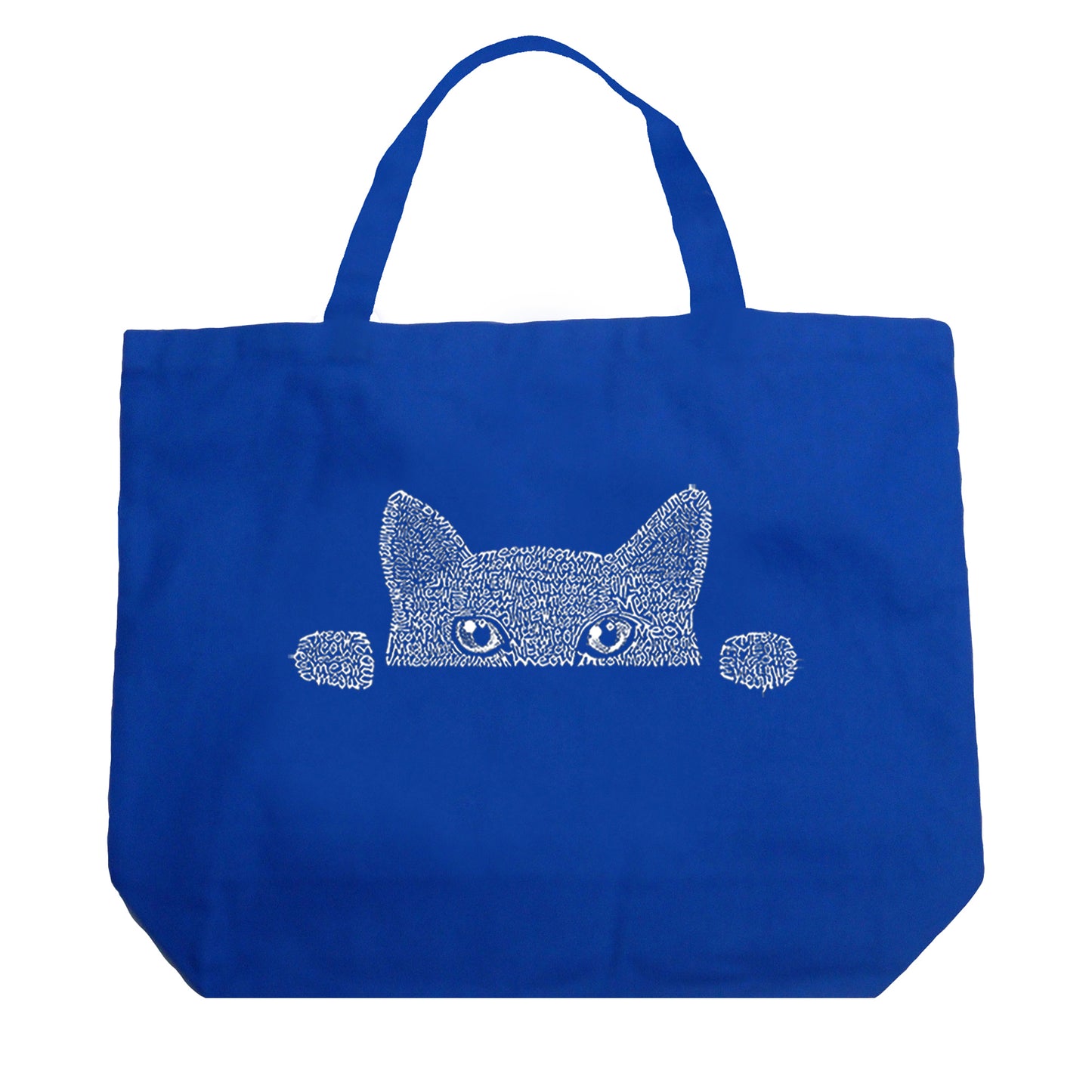 Peeking Cat - Large Word Art Tote Bag
