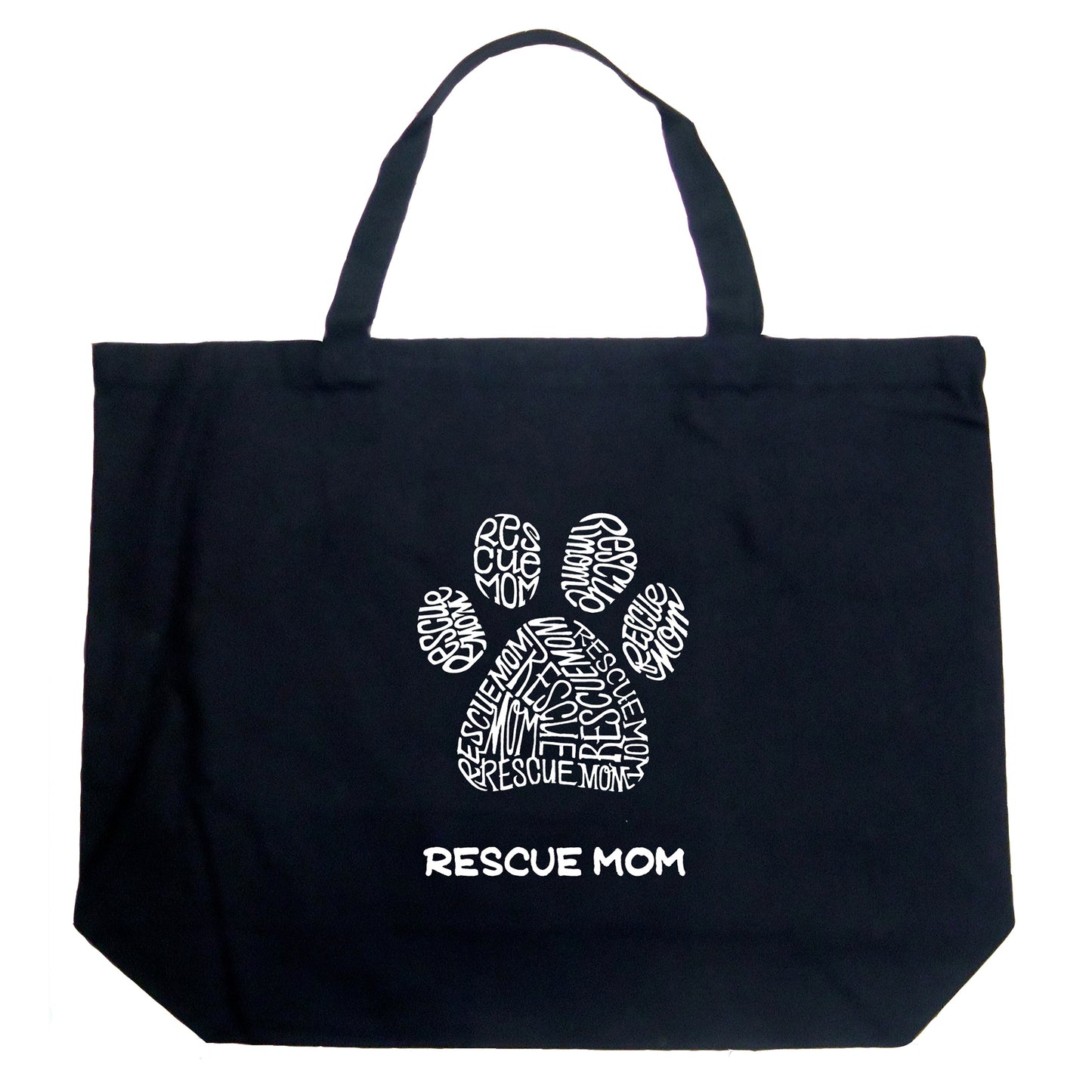 Rescue Mom - Large Word Art Tote Bag