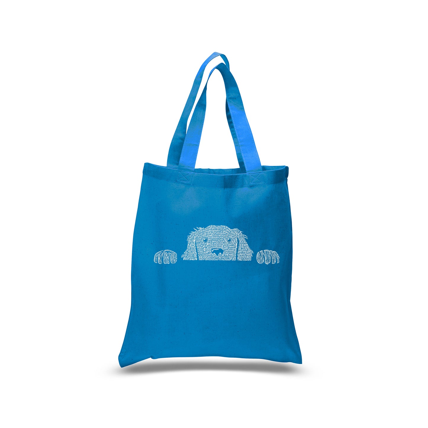 Peeking Dog - Small Word Art Tote Bag
