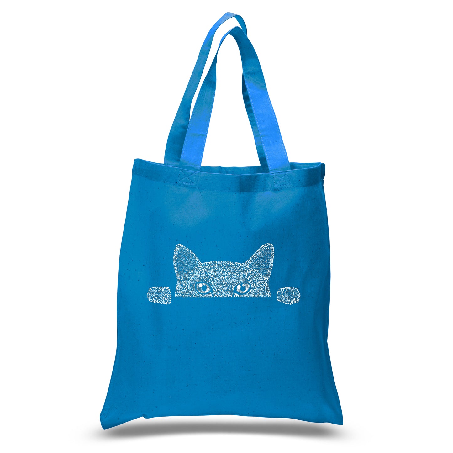 Peeking Cat - Small Word Art Tote Bag
