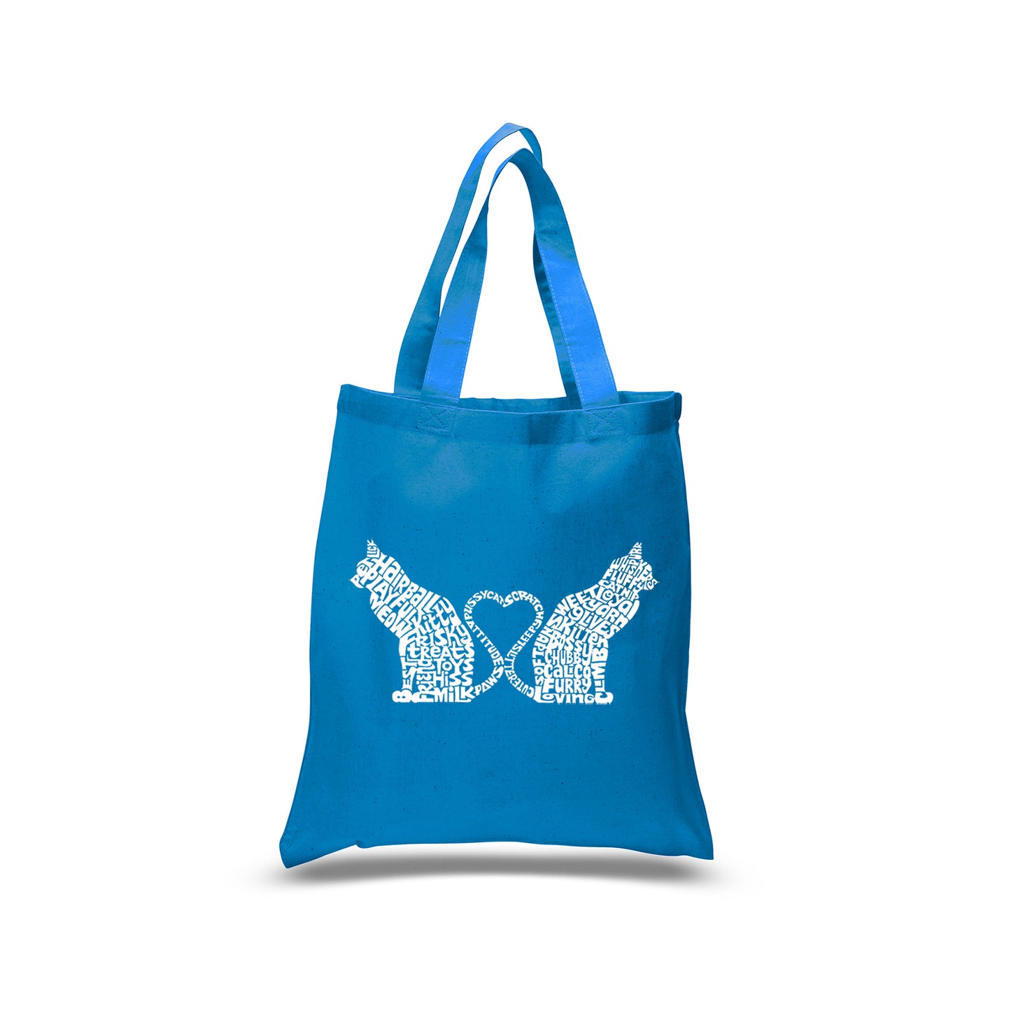 Cat Tail Hearts - Small Word Art Tote Bag
