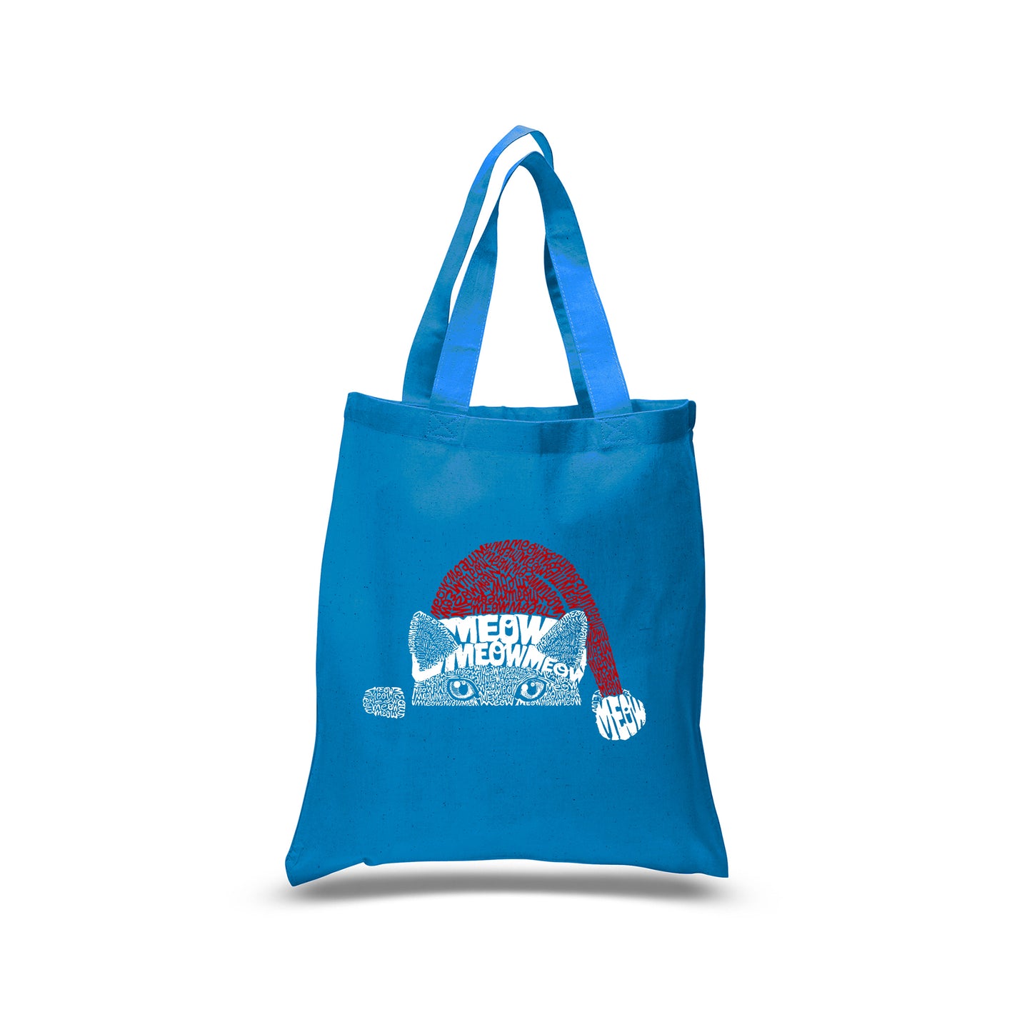 Christmas Peeking Cat - Small Word Art Tote Bag