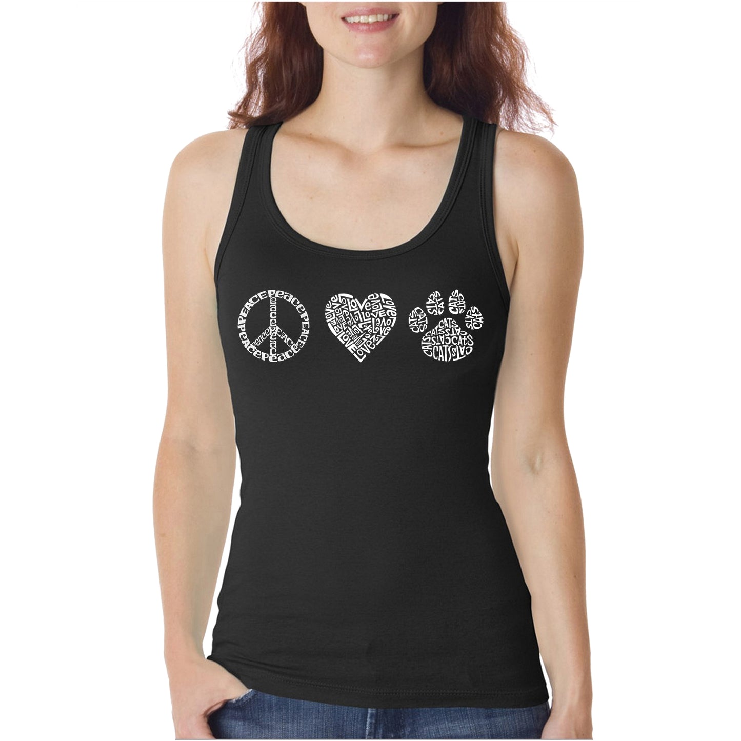 Peace Love Cats - Women's Word Art Tank Top