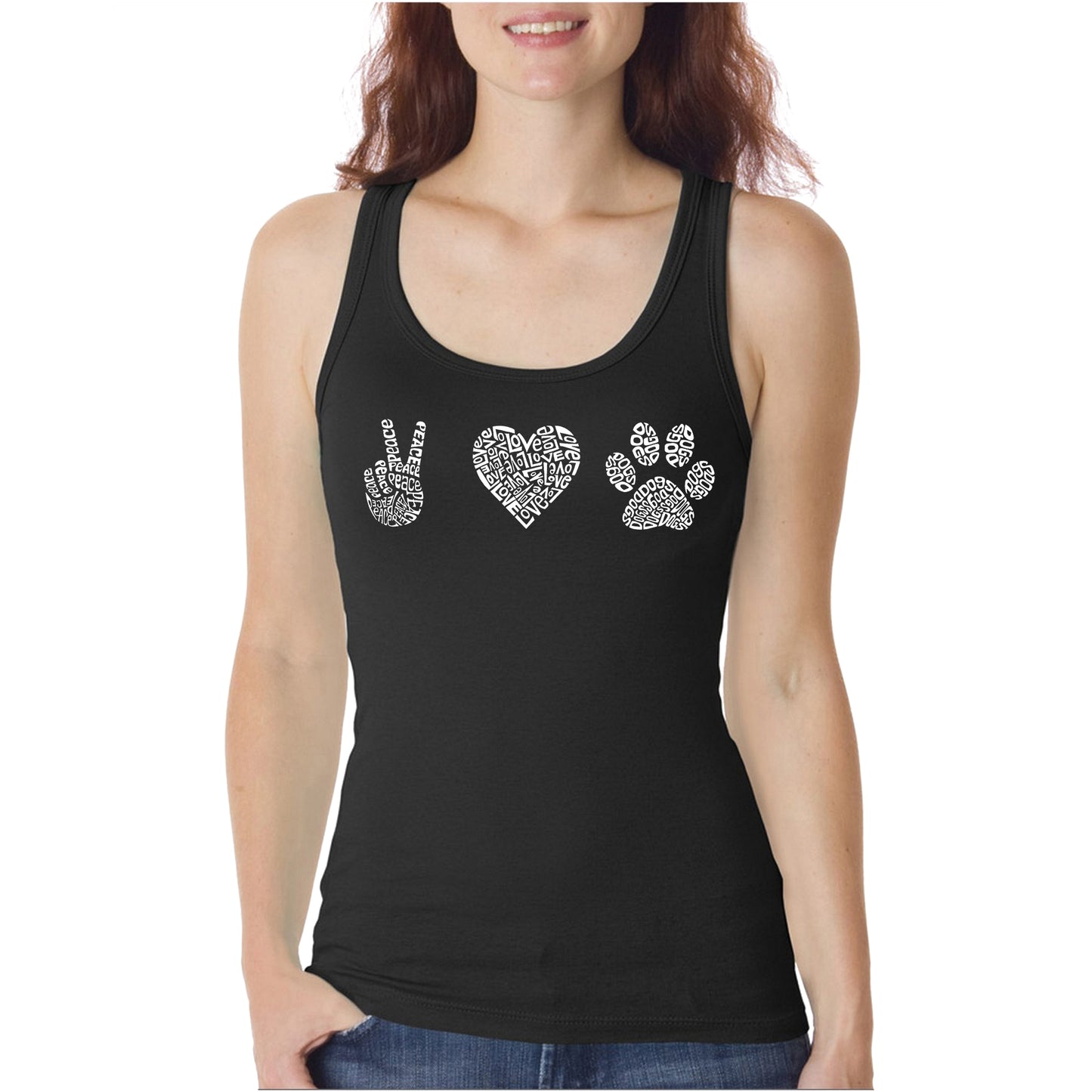 Peace Love Dogs - Women's Word Art Tank Top