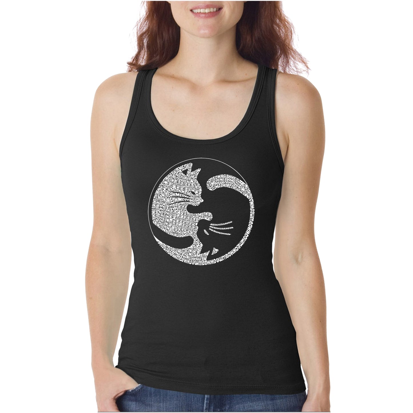 Yin Yang Cat - Women's Word Art Tank Top