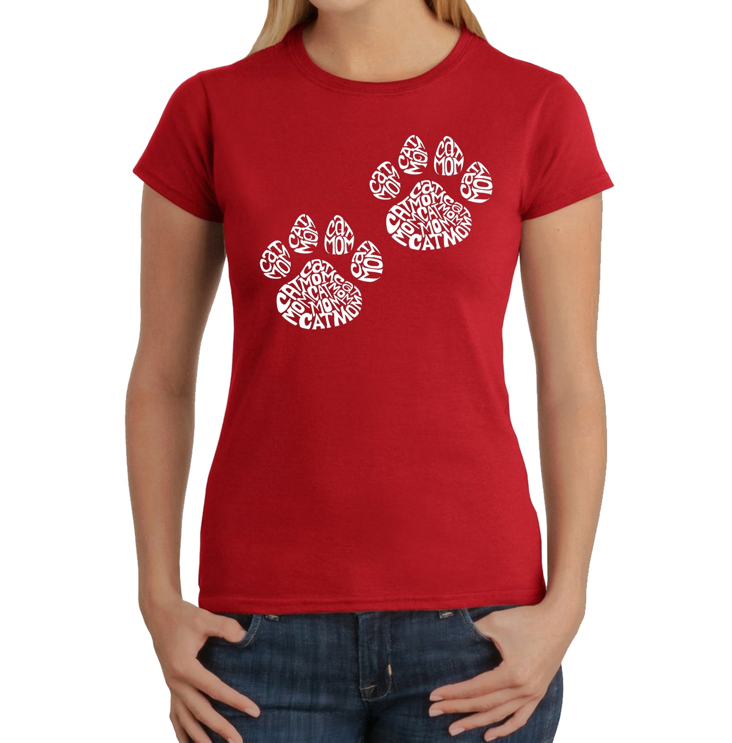 Cat Mom - Women's Word Art T-Shirt