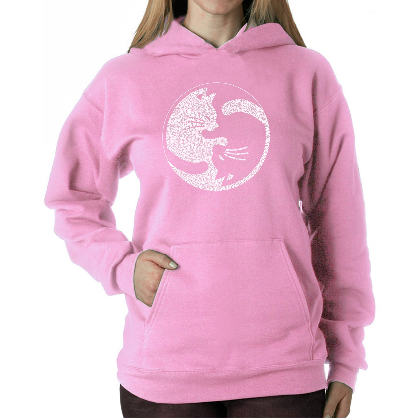 Yin Yang Cat - Women's Word Art Hooded Sweatshirt