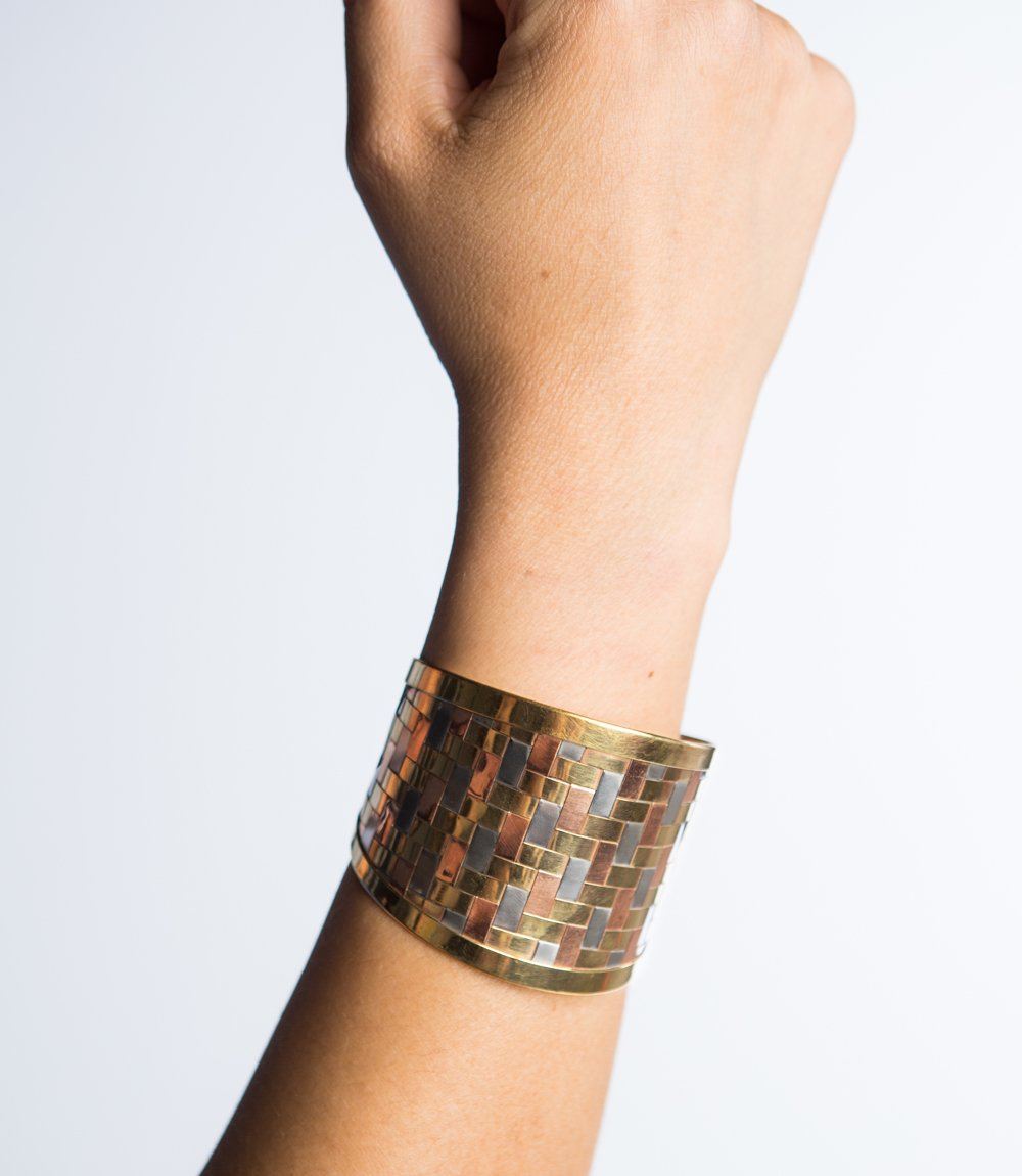 Tri-Metal Woven Dreams Adjustable Cuff