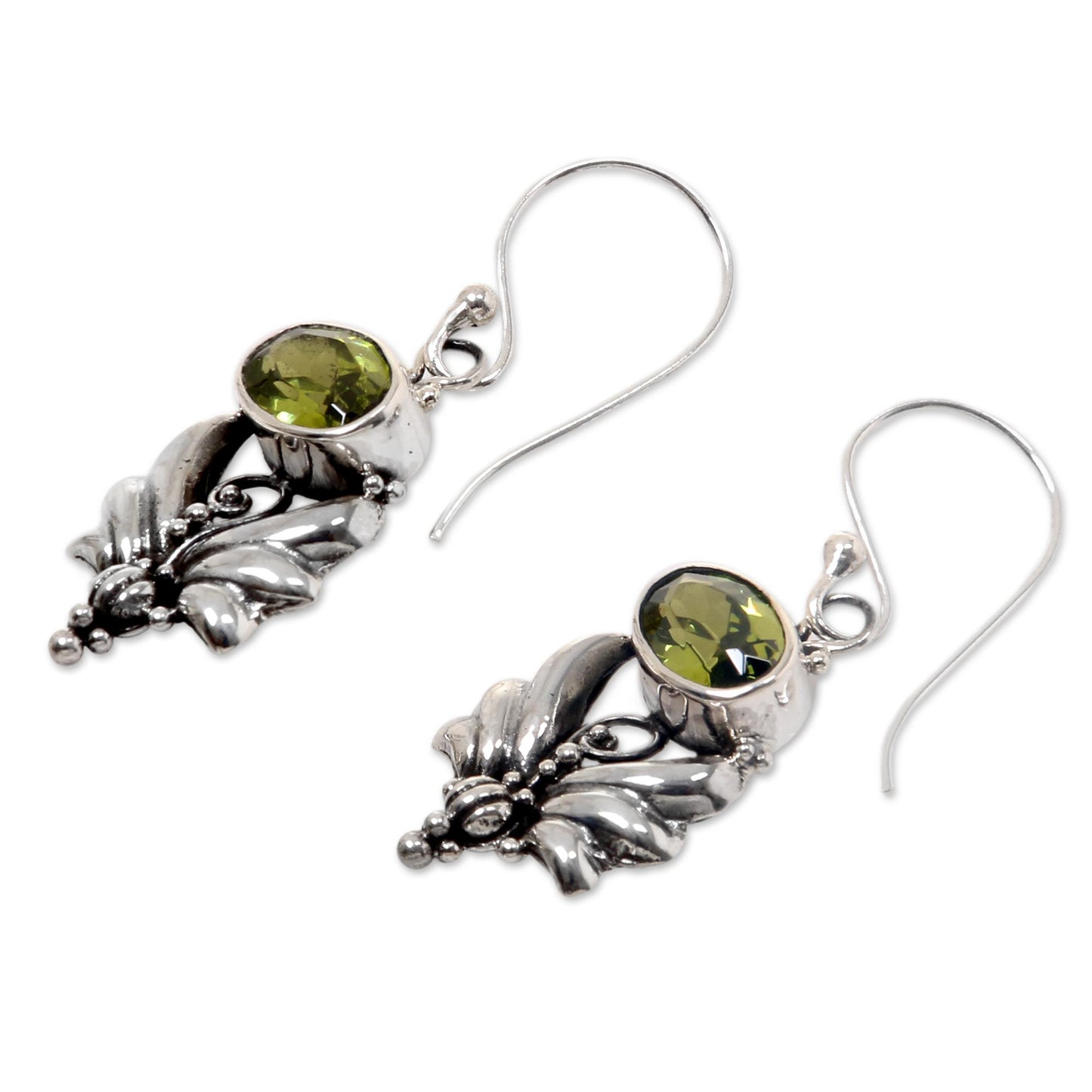 Mystical Sterling Silver Peridot Dangle Earrings