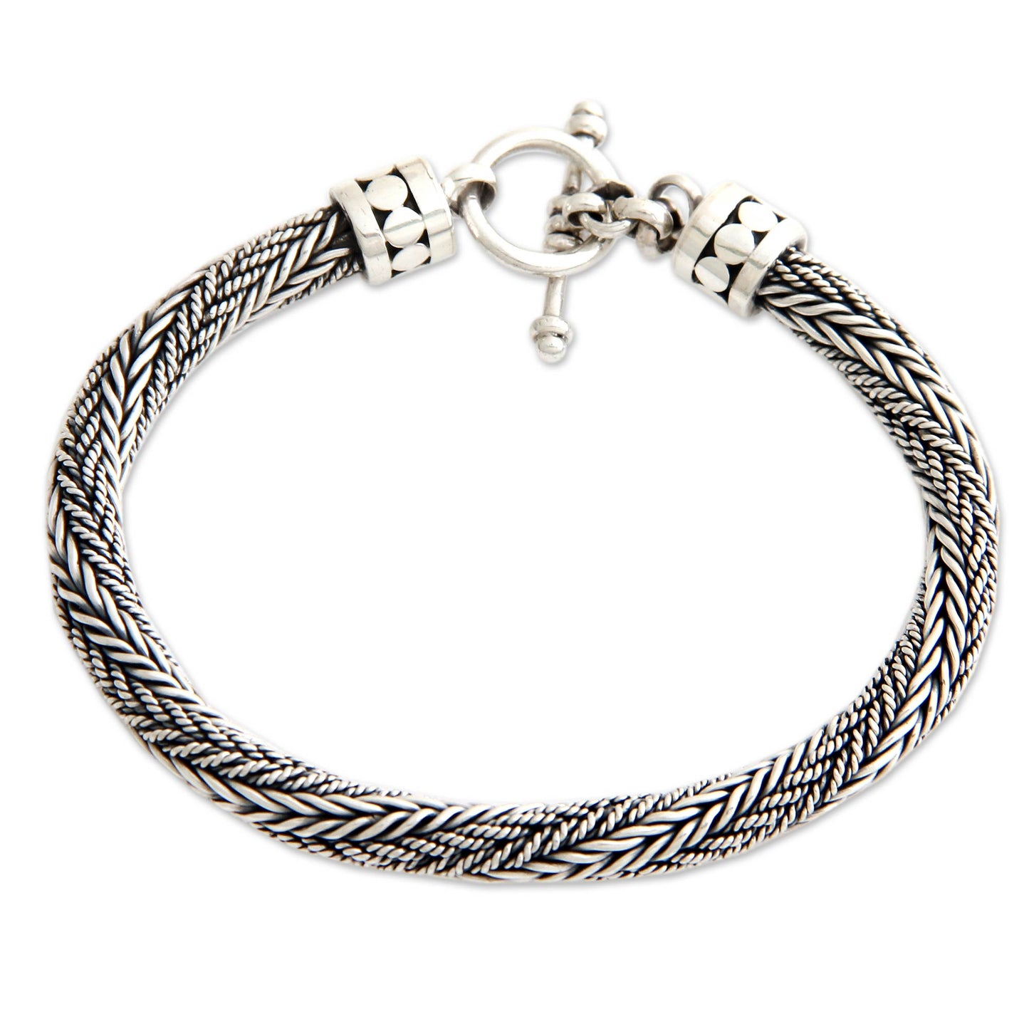 Unity Sterling Silver Men's Braided Chain Bracelet