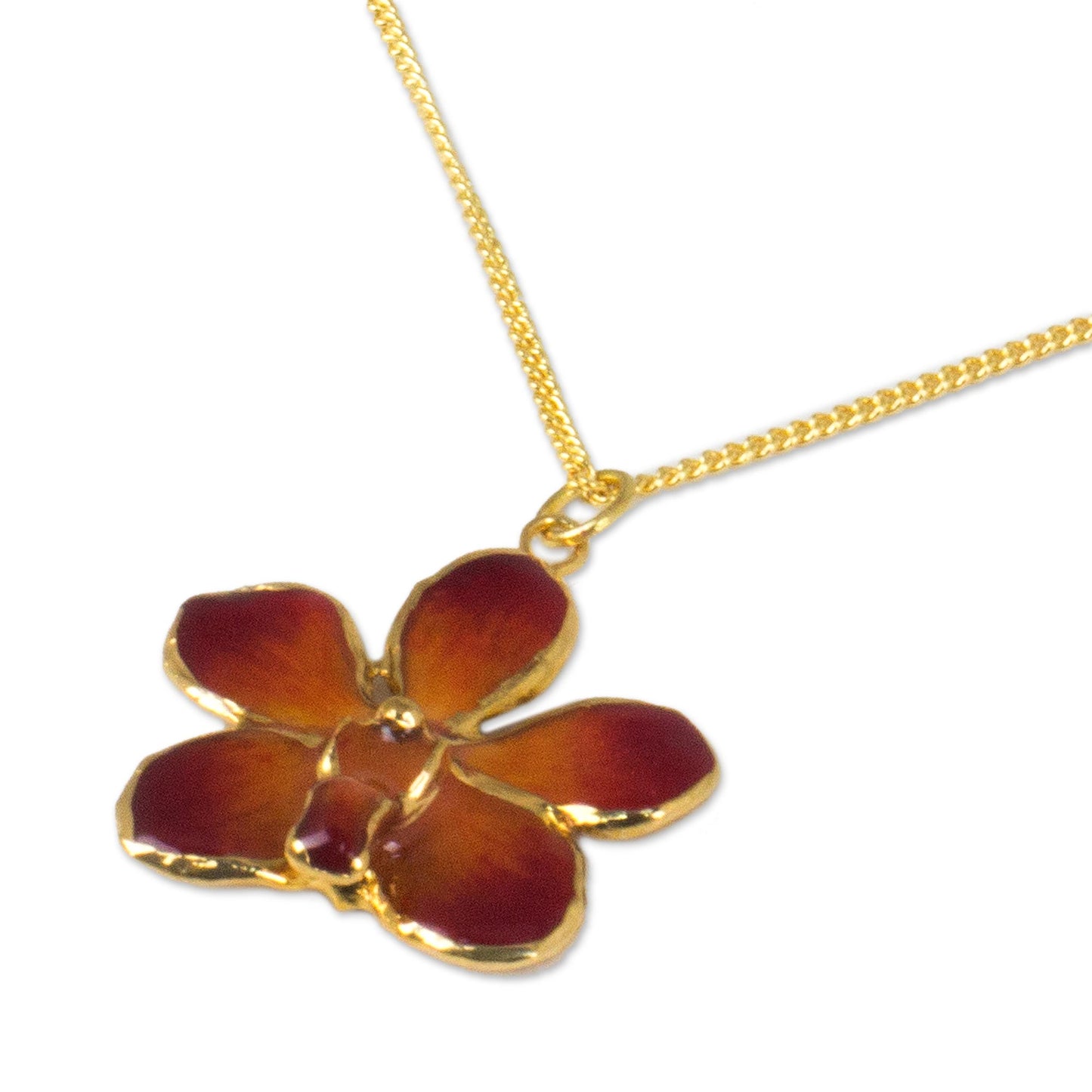 Orchid Star Gold Plated Flower Necklace