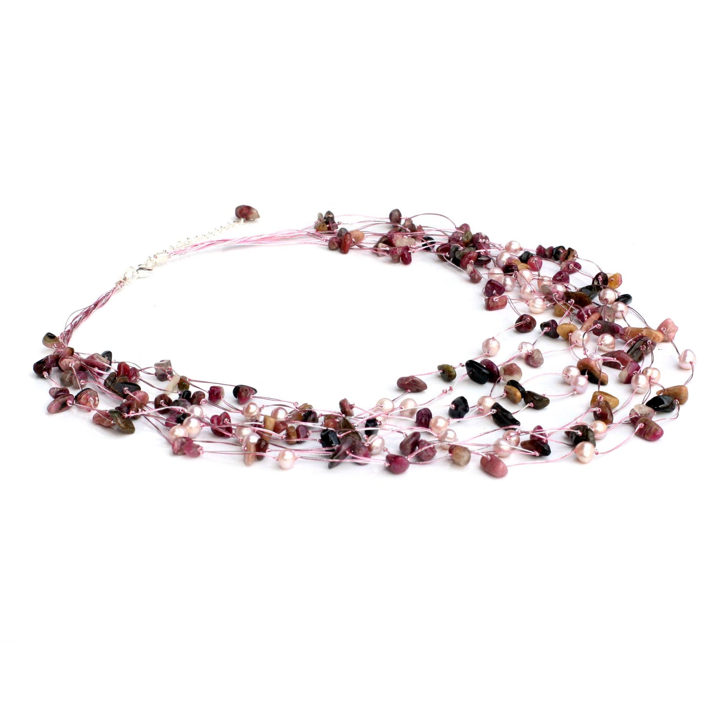 Cascade Pearl & Tourmaline Strand Necklace