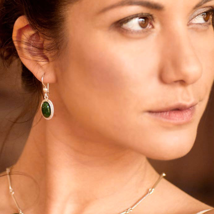 Eternal Love Silver & Jade Earrings