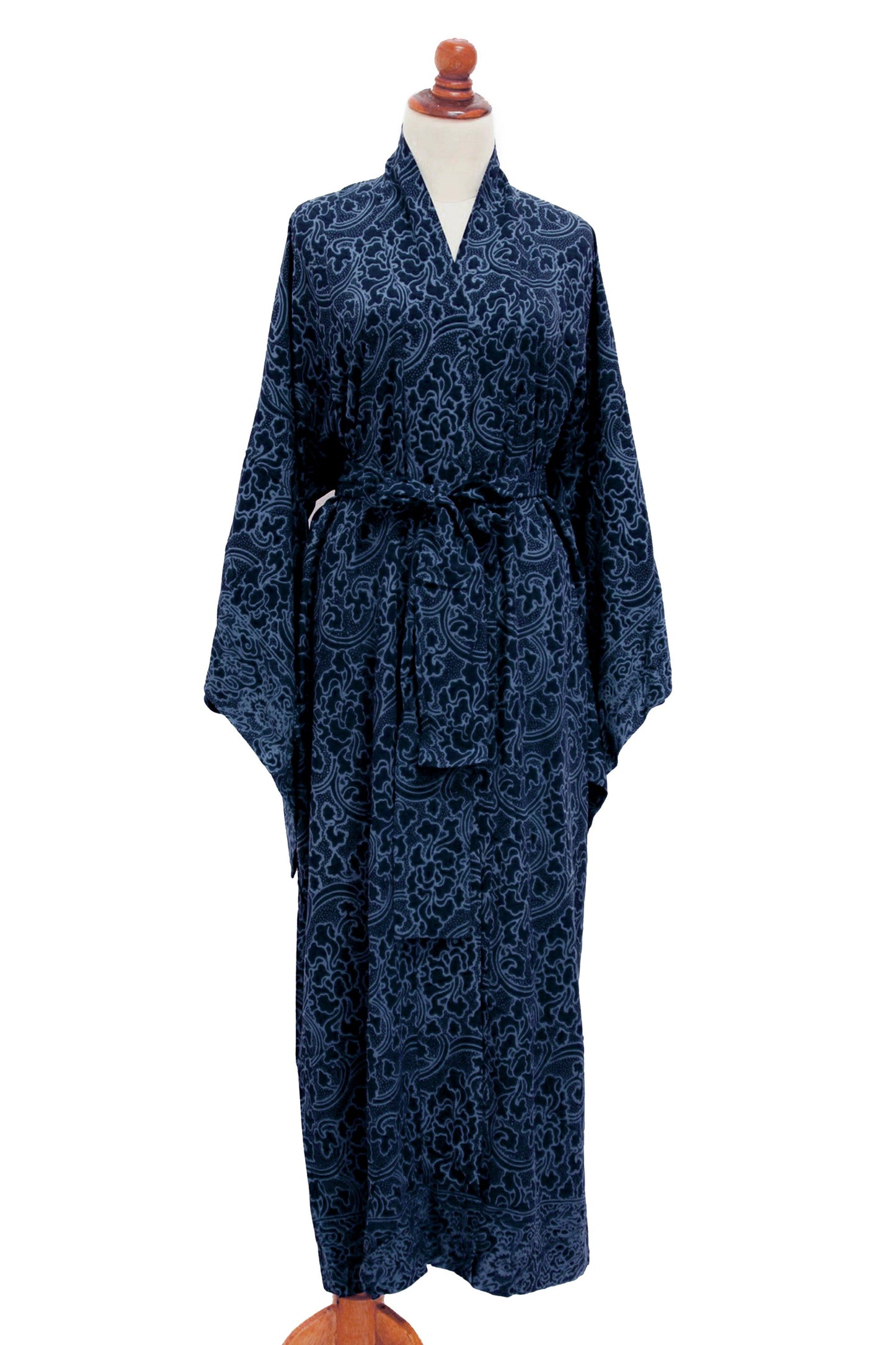 Kimono of Blue-Violet Orchids Robe