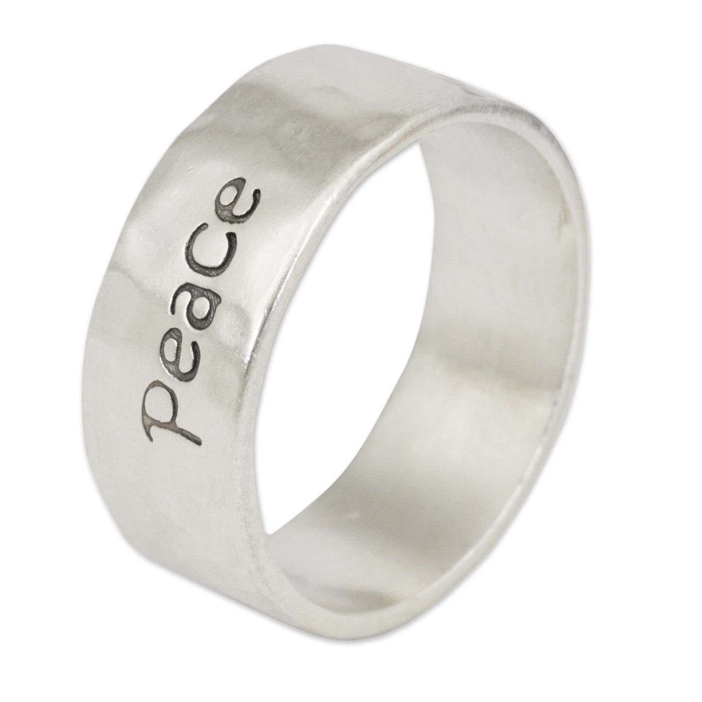 Spirit of Peace Handcrafted Sterling Silver Band Ring