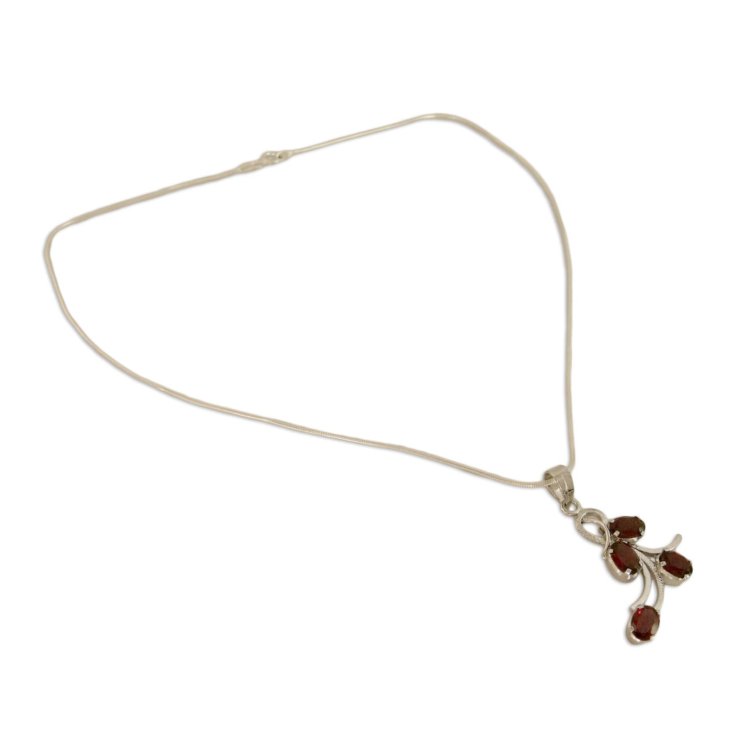 Scarlet Petals Sterling Silver Necklace