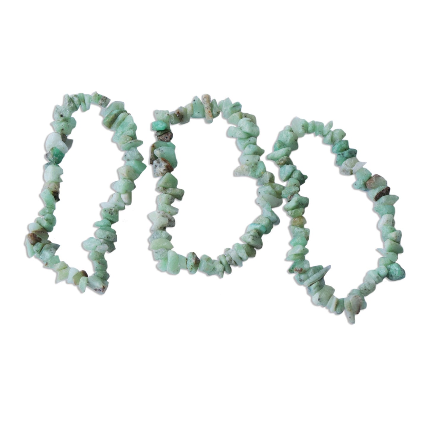 Wonders Unique Chrysoprase Beaded Bracelets (Set of 3)