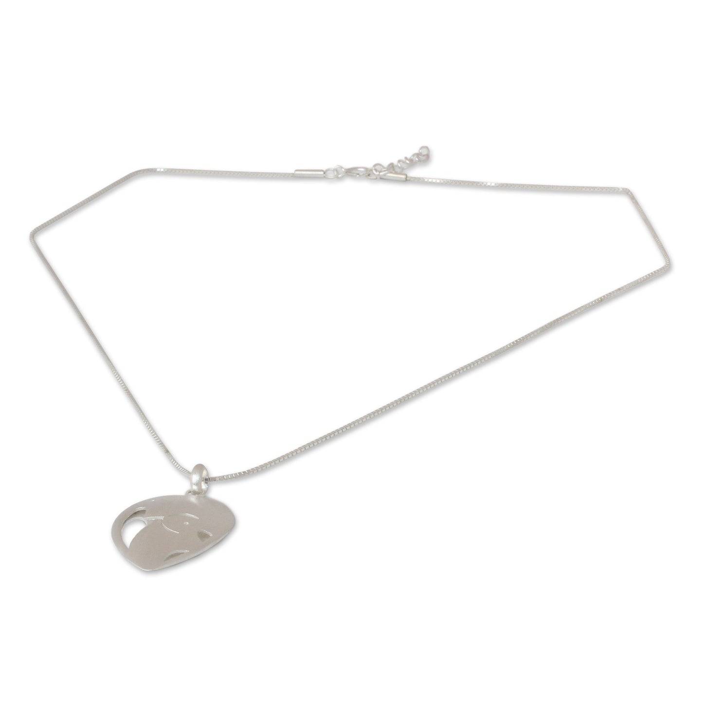 Loving Elephants Sterling Silver Pendant Necklace