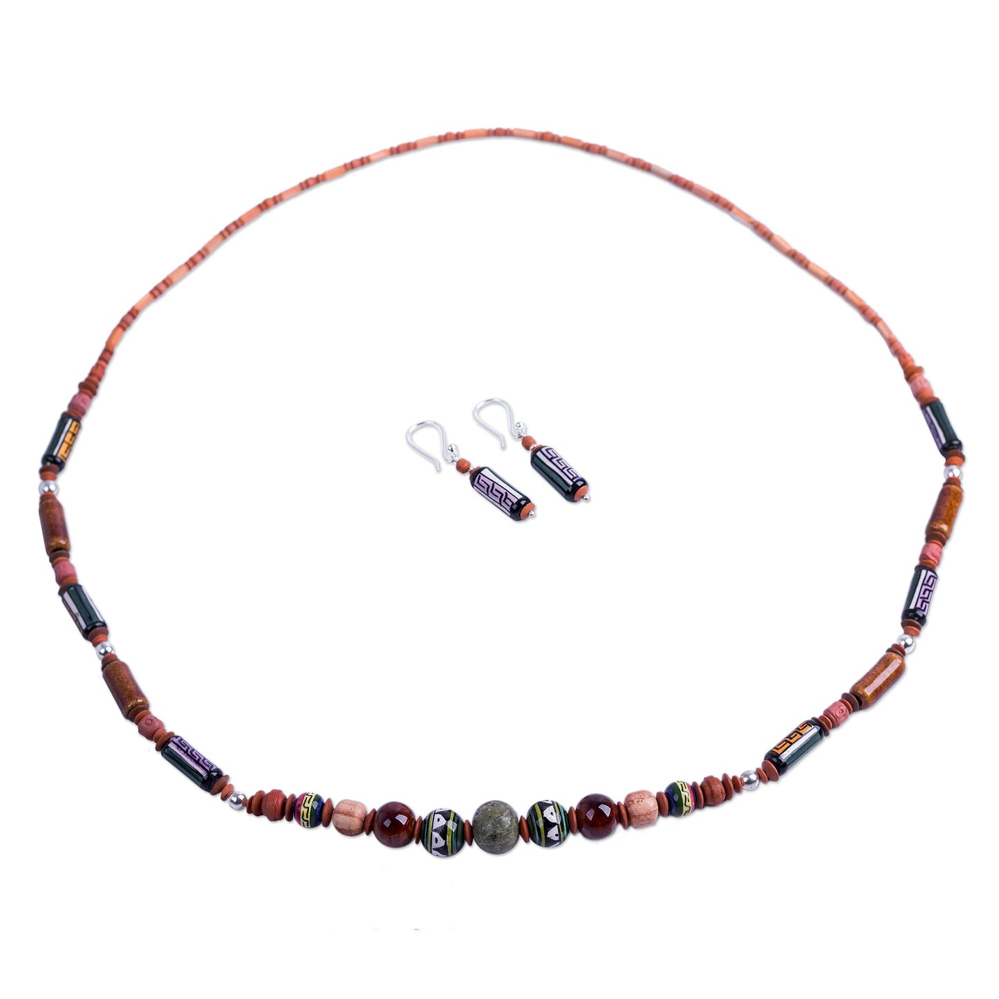 Inca Colors Ceramic beaded jewelry set