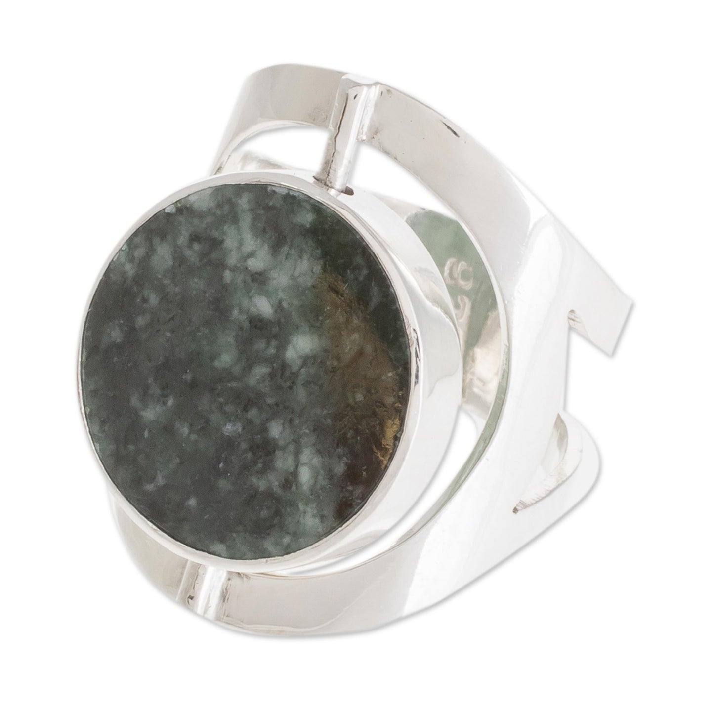 Dual Spirit Handmade Modern Reversible Jade Cocktail Ring