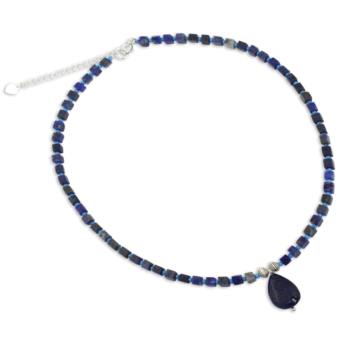 Blue Multi-Gem Beaded Necklace