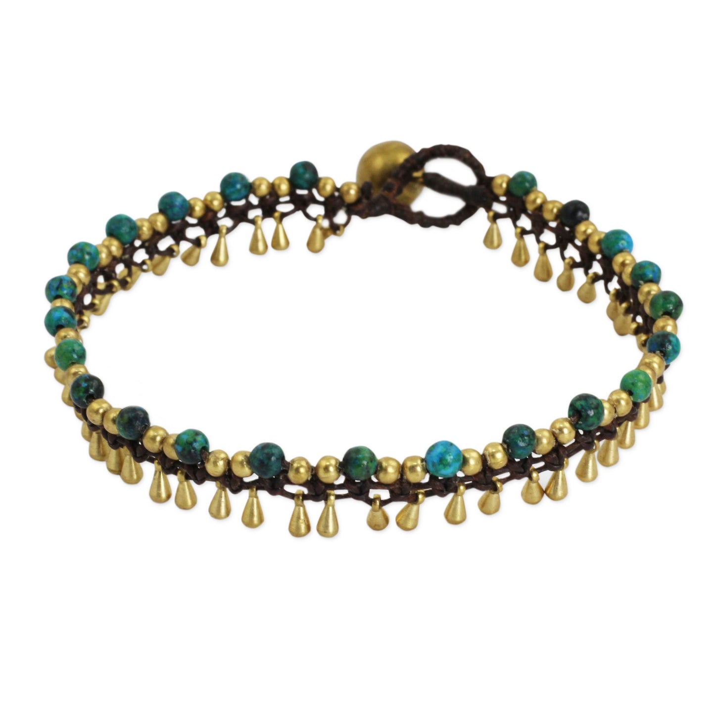 Green Dancer Serpentine Beaded Anklet